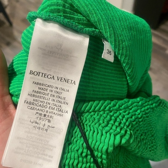 Bottega Veneta Green Crinkle One Piece Swimsuit - Picture 4 of 10